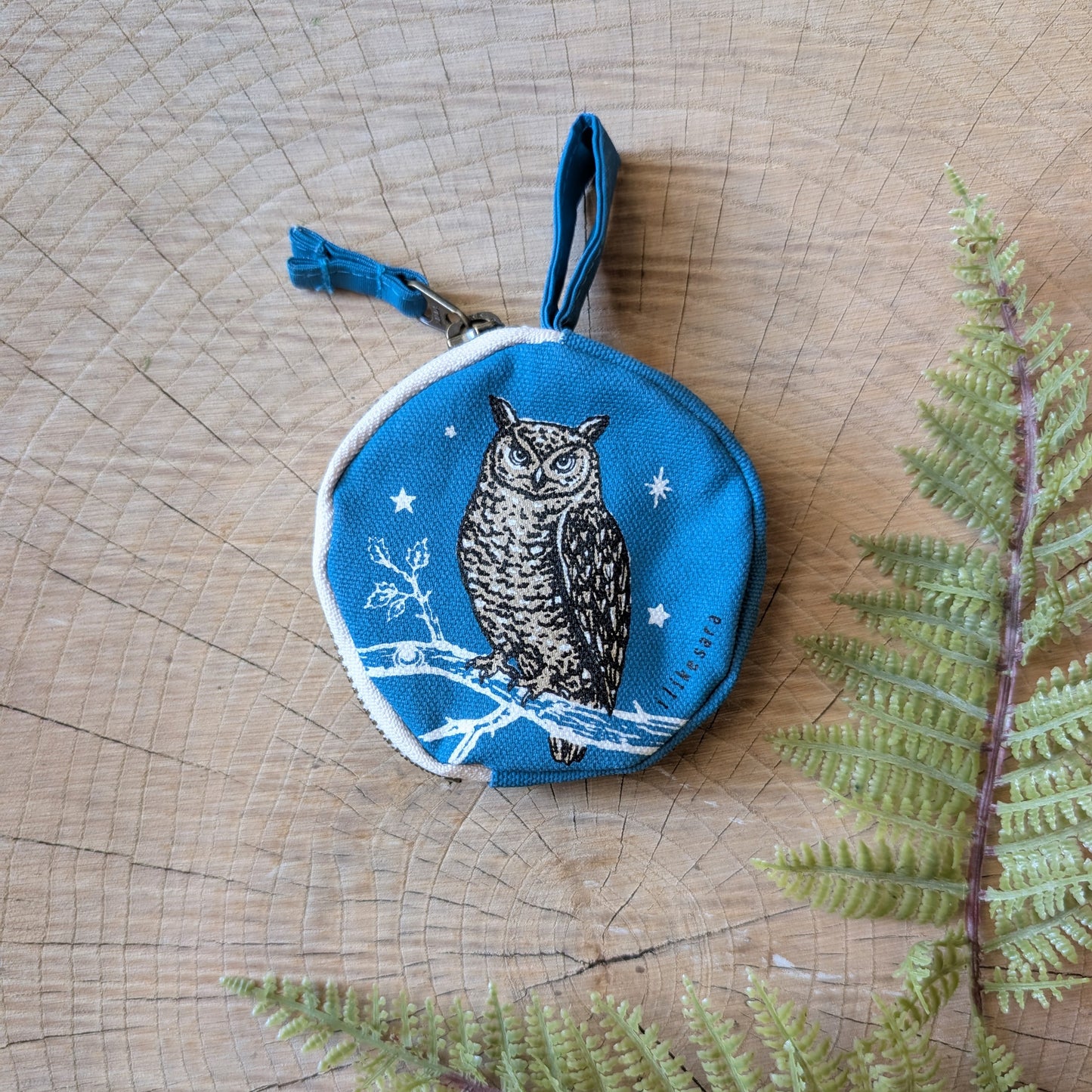 coin pouch | night owl - dusk blue zipper bag with waterproof lining