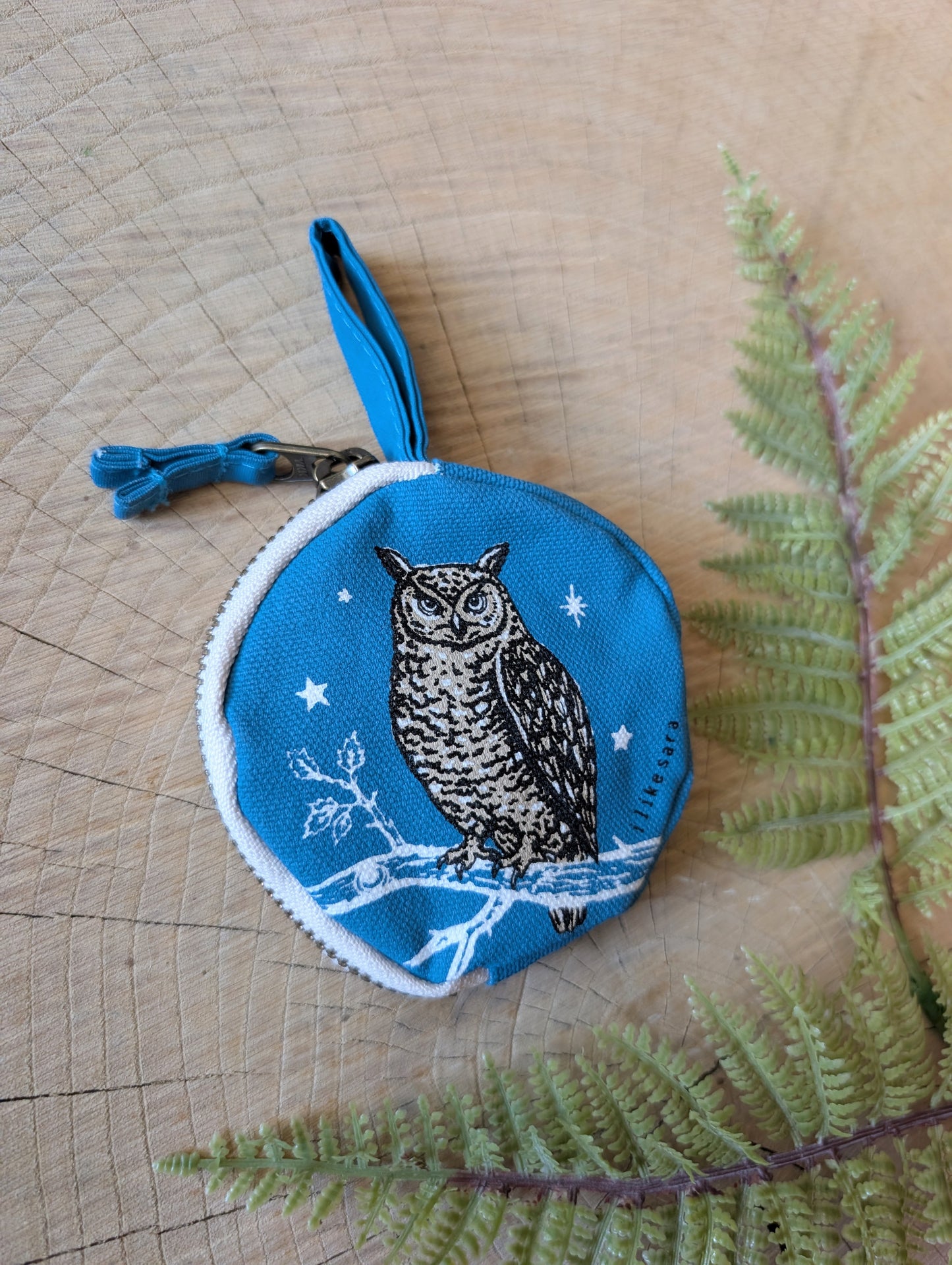 coin pouch | night owl - dusk blue zipper bag with waterproof lining