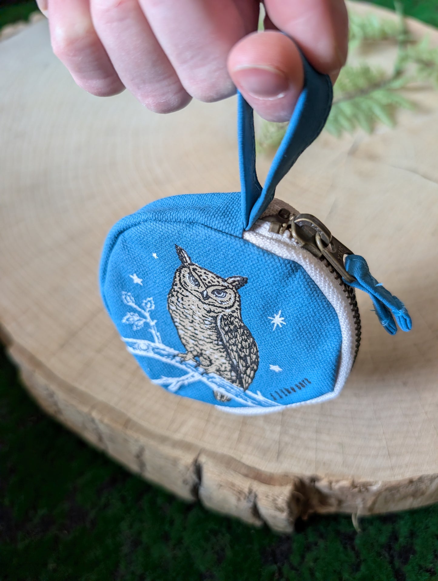 coin pouch | night owl - dusk blue zipper bag with waterproof lining