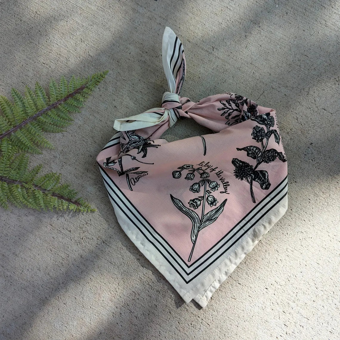 bandana | fatal florals - pink screenprinted poison flower scarf