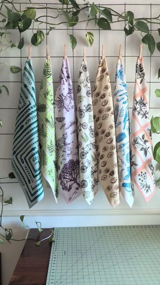 tea towel | eyeball - cotton flour sack eyes kitchen dish cloth