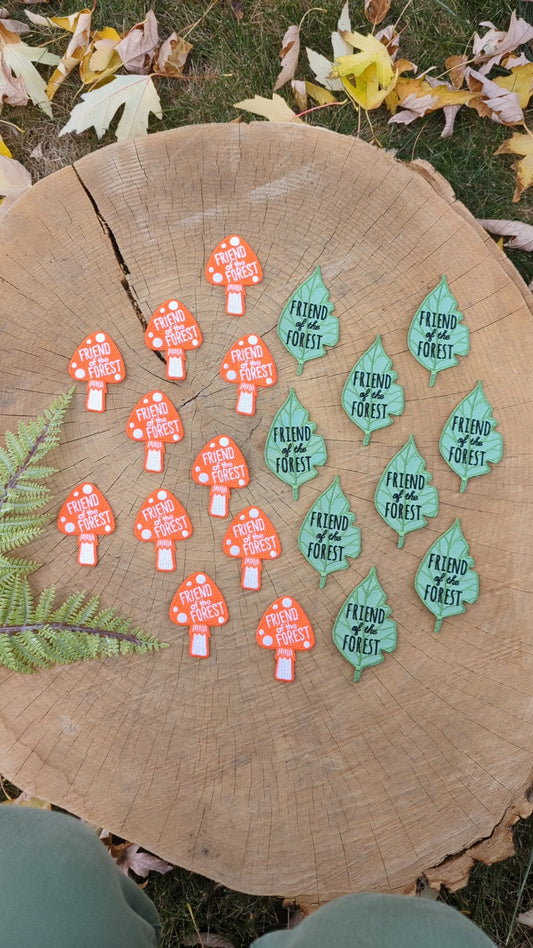 iron-on patch | friend of the forest leaf - green 1.8" x 3.5"