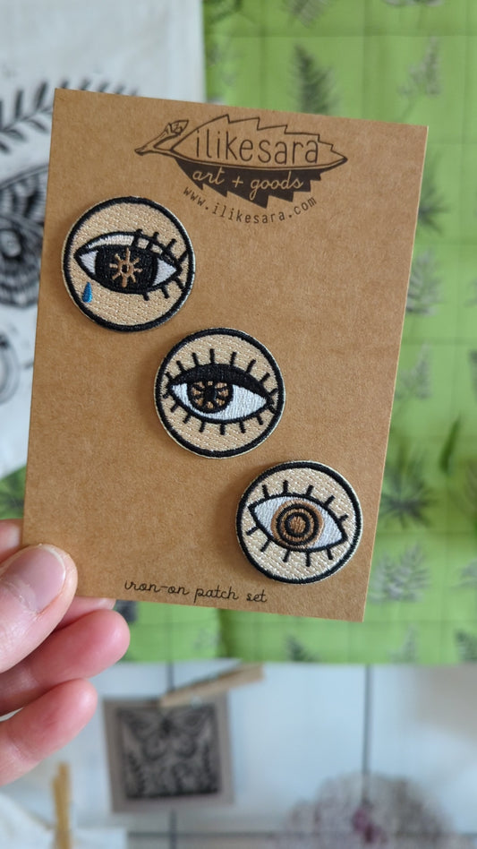 iron-on patch | eyeball 3 patch pack