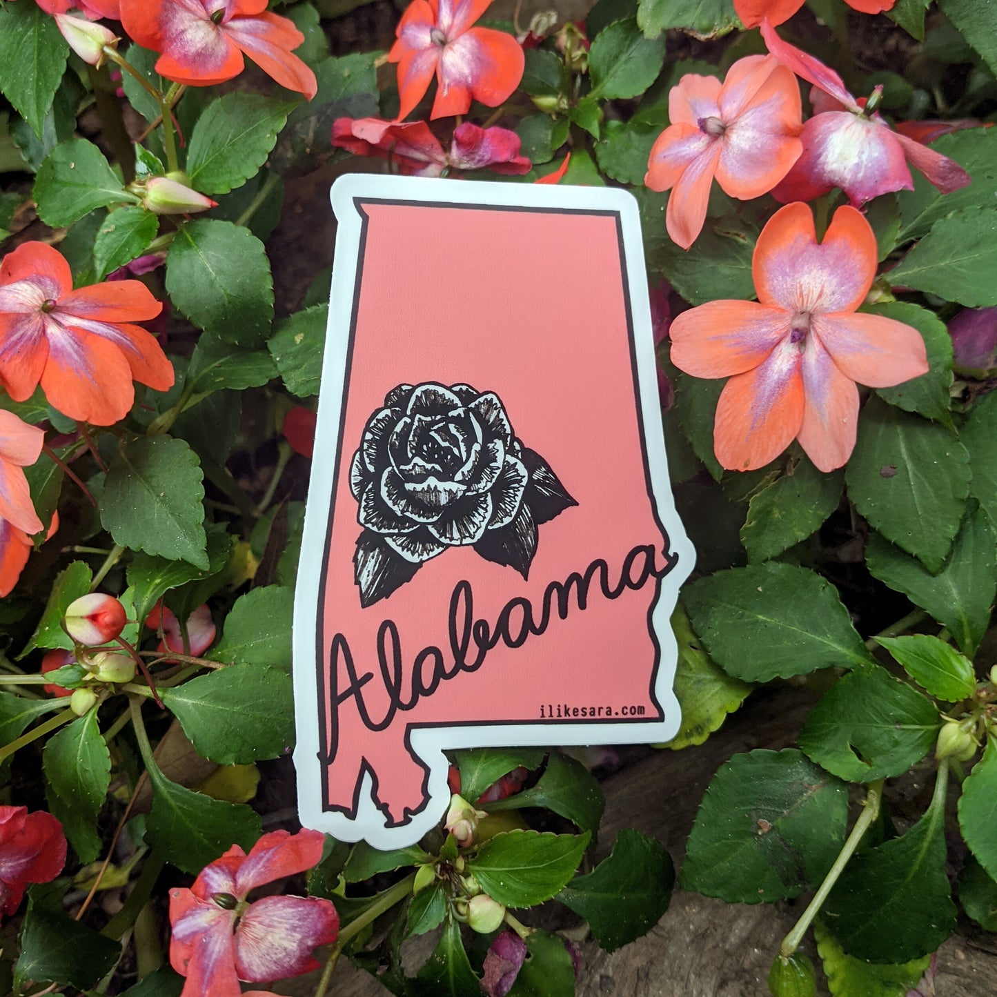sticker | Alabama state flower Camellia - waterproof uv-resistant vinyl state flower decal