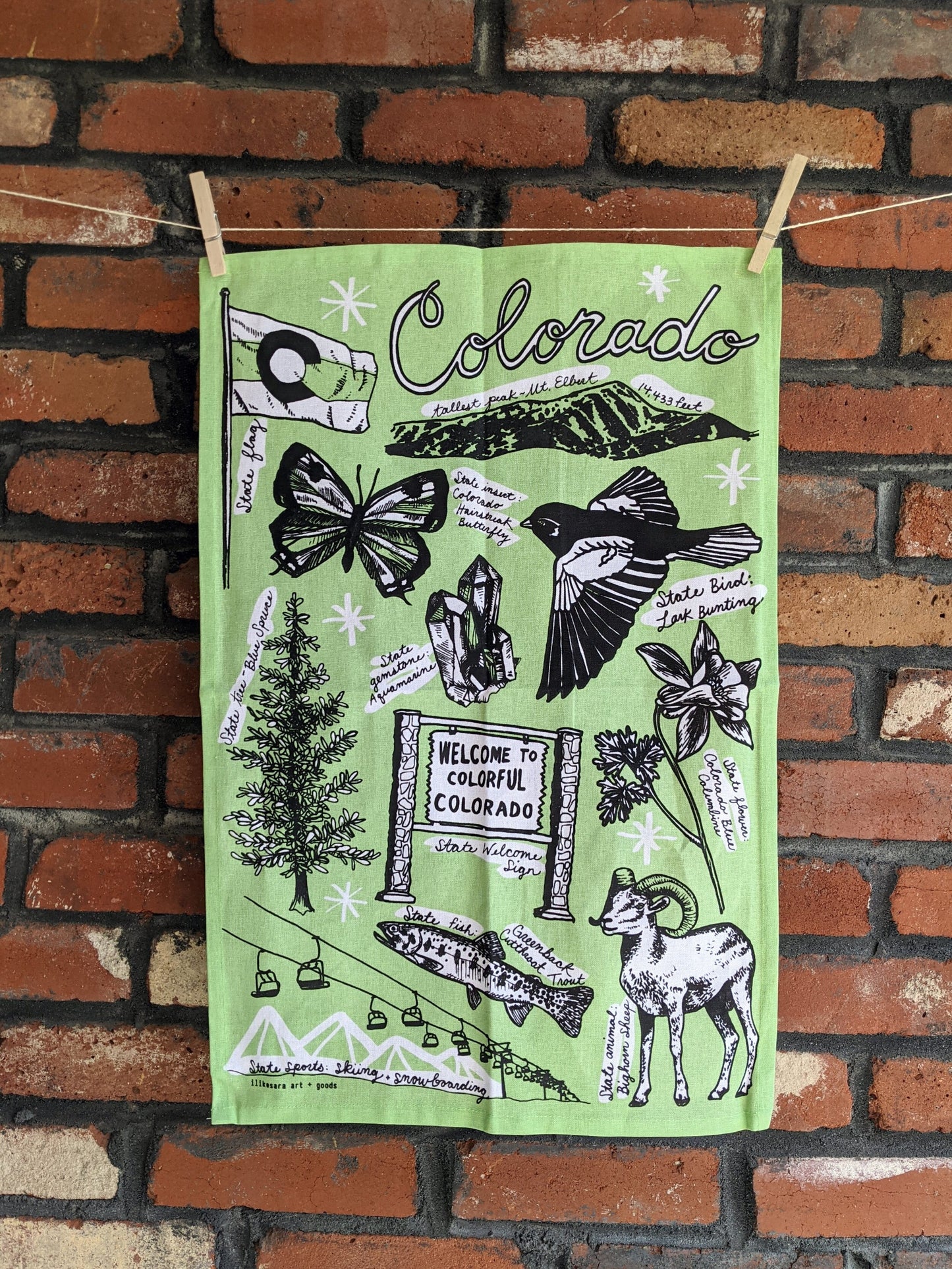 tea towel | Colorado state symbols