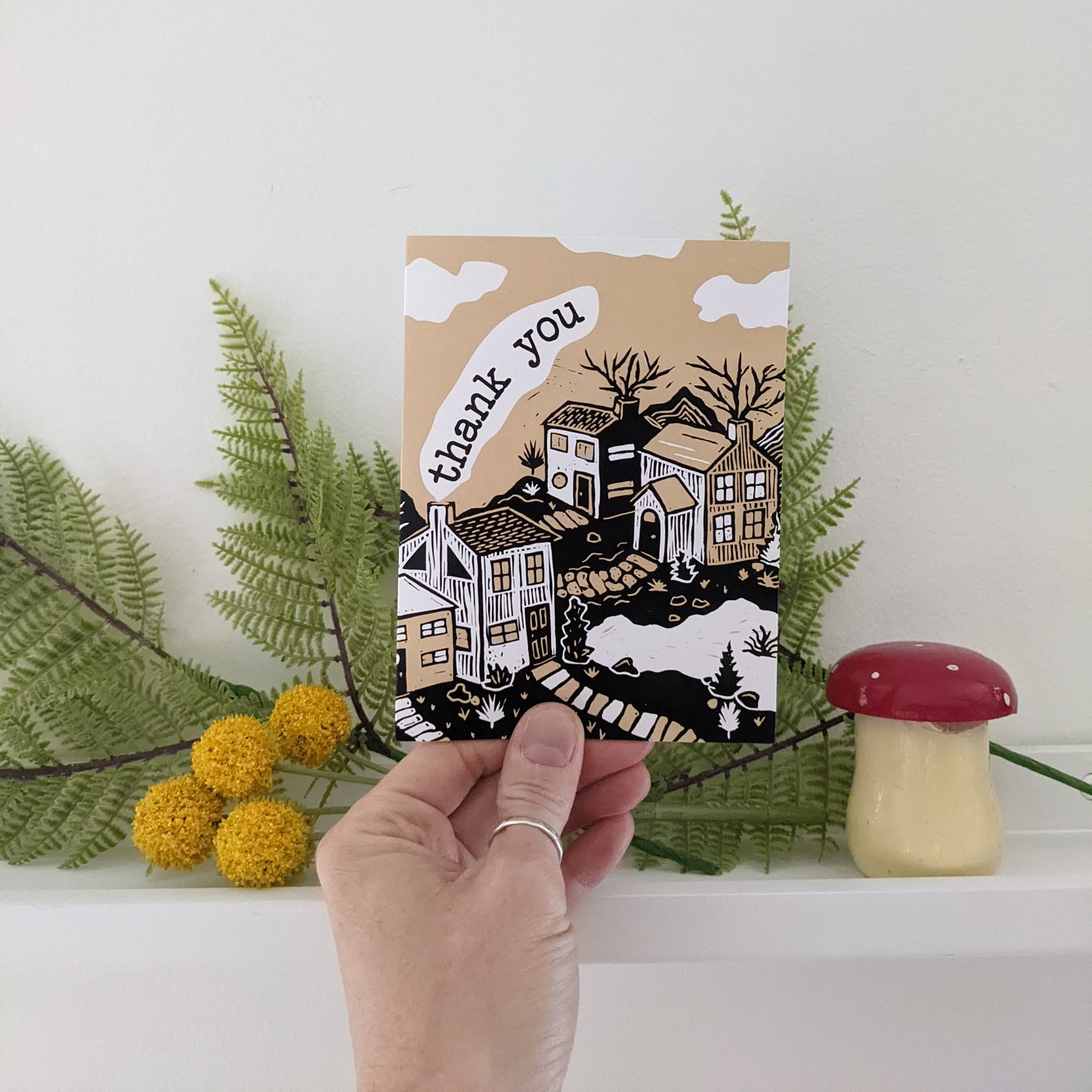 greeting card | thank you village - blockprint houses