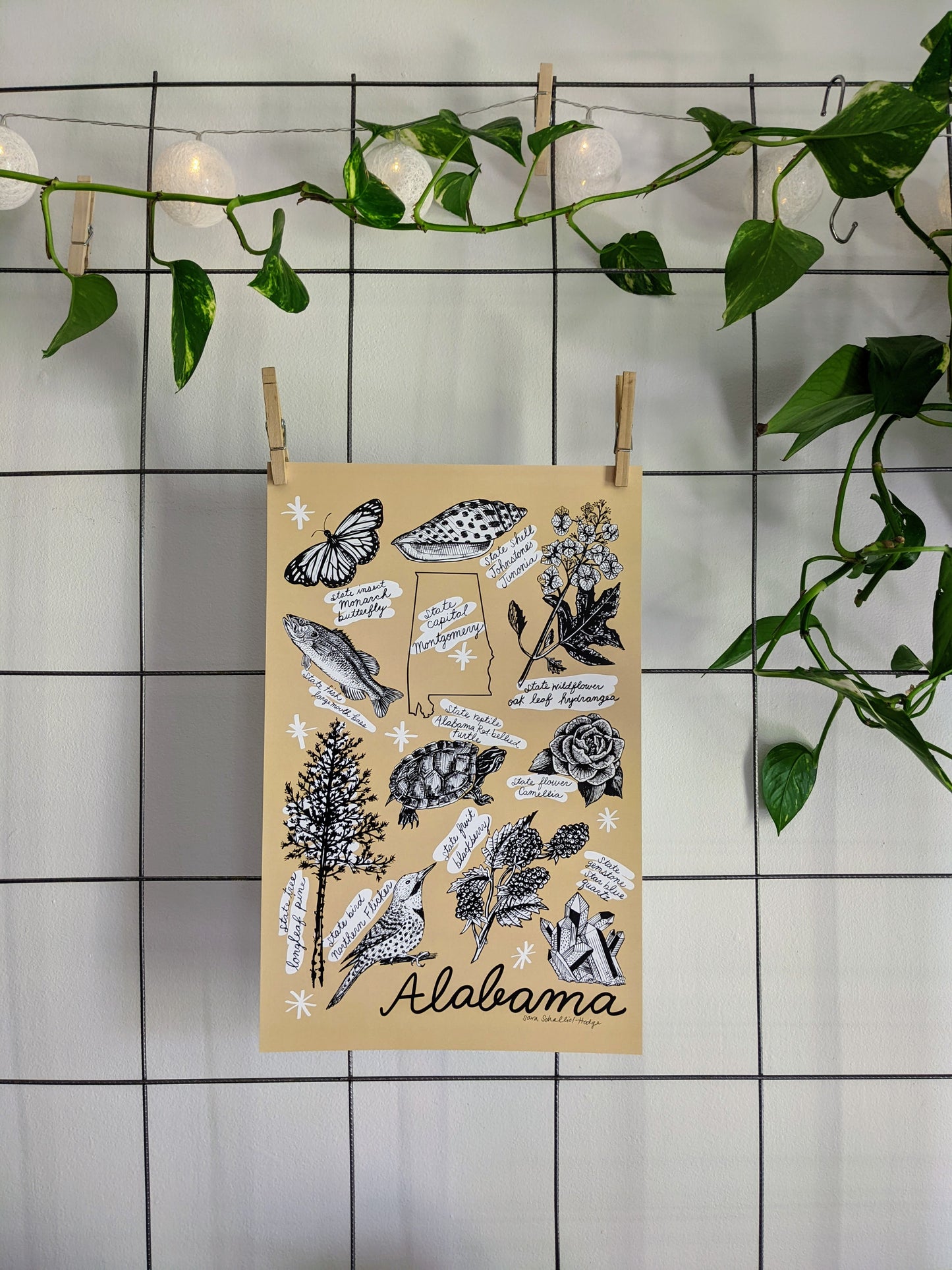 art print | Alabama symbols