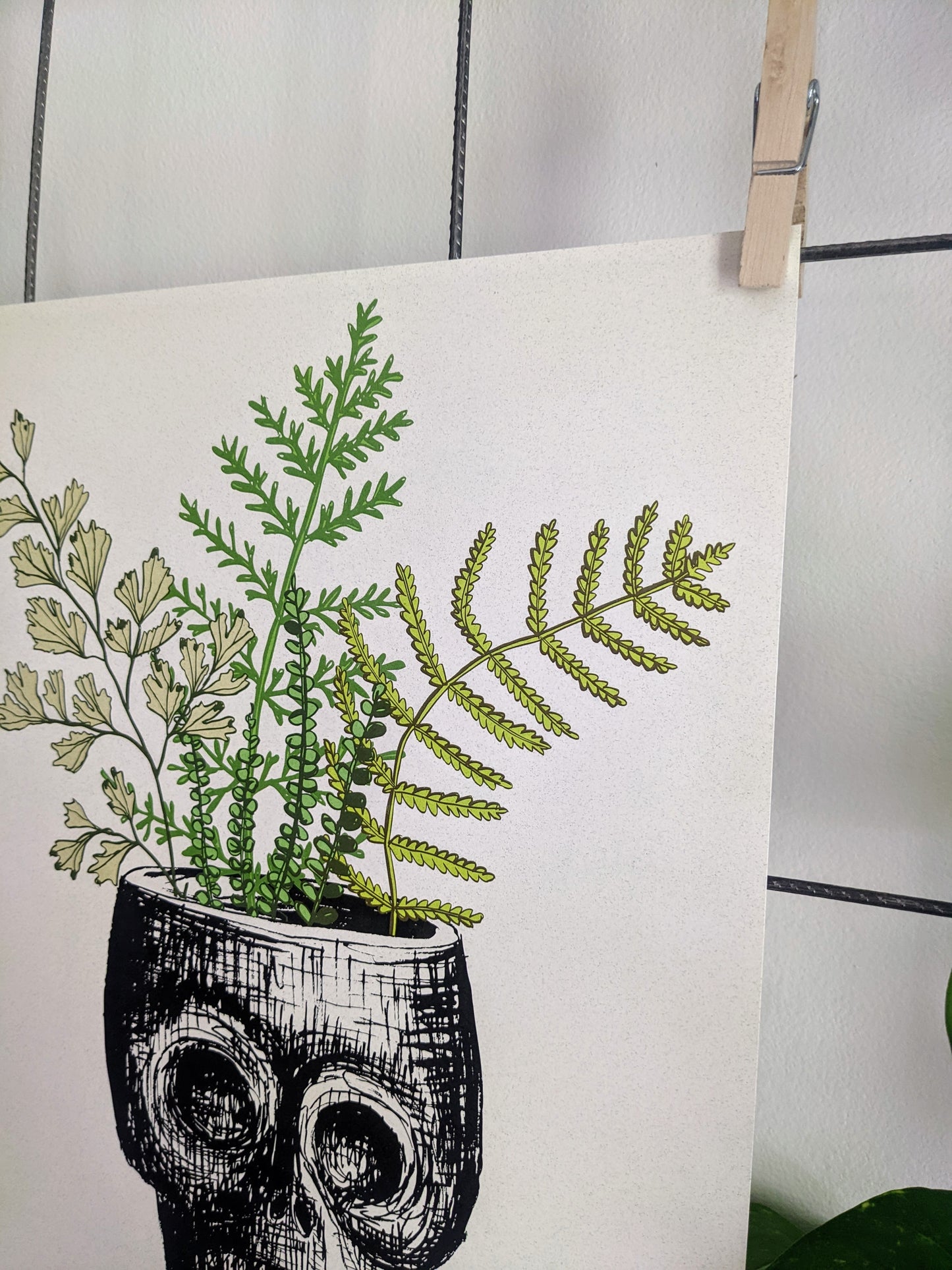 art print | skull planter