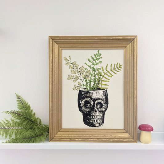 art print | skull planter