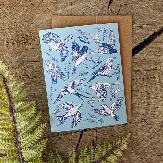 greeting card | blue birds