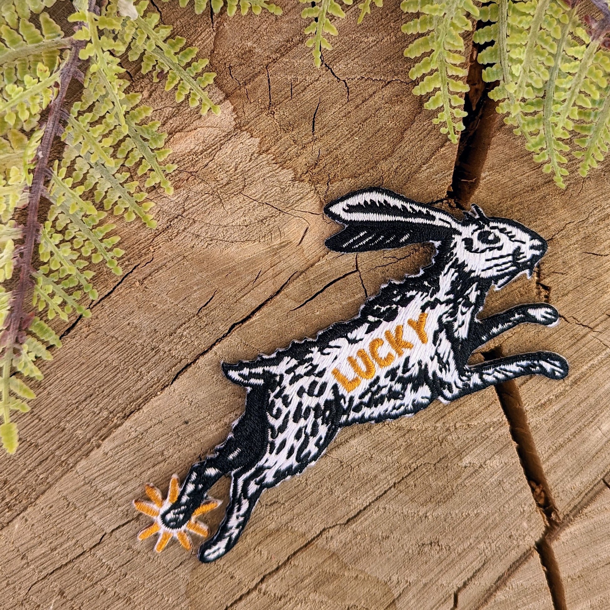 Luckly Rabbit Foot iron-on patch | lucky rabbit's foot - 4.3