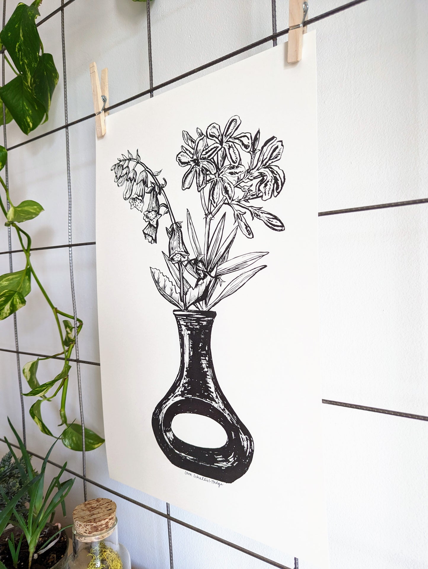 art print | void vase with foxglove & oleander