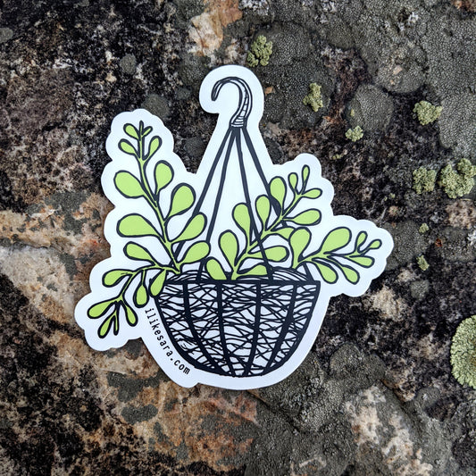 sticker | hanging houseplant waterproof uv-resistant vinyl plant decal