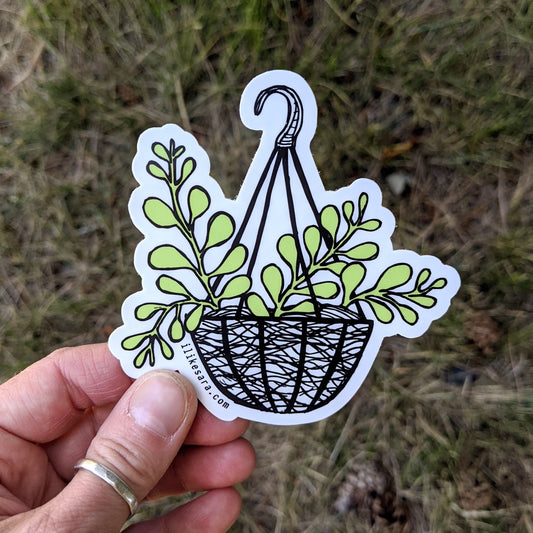sticker | hanging houseplant waterproof uv-resistant vinyl plant decal