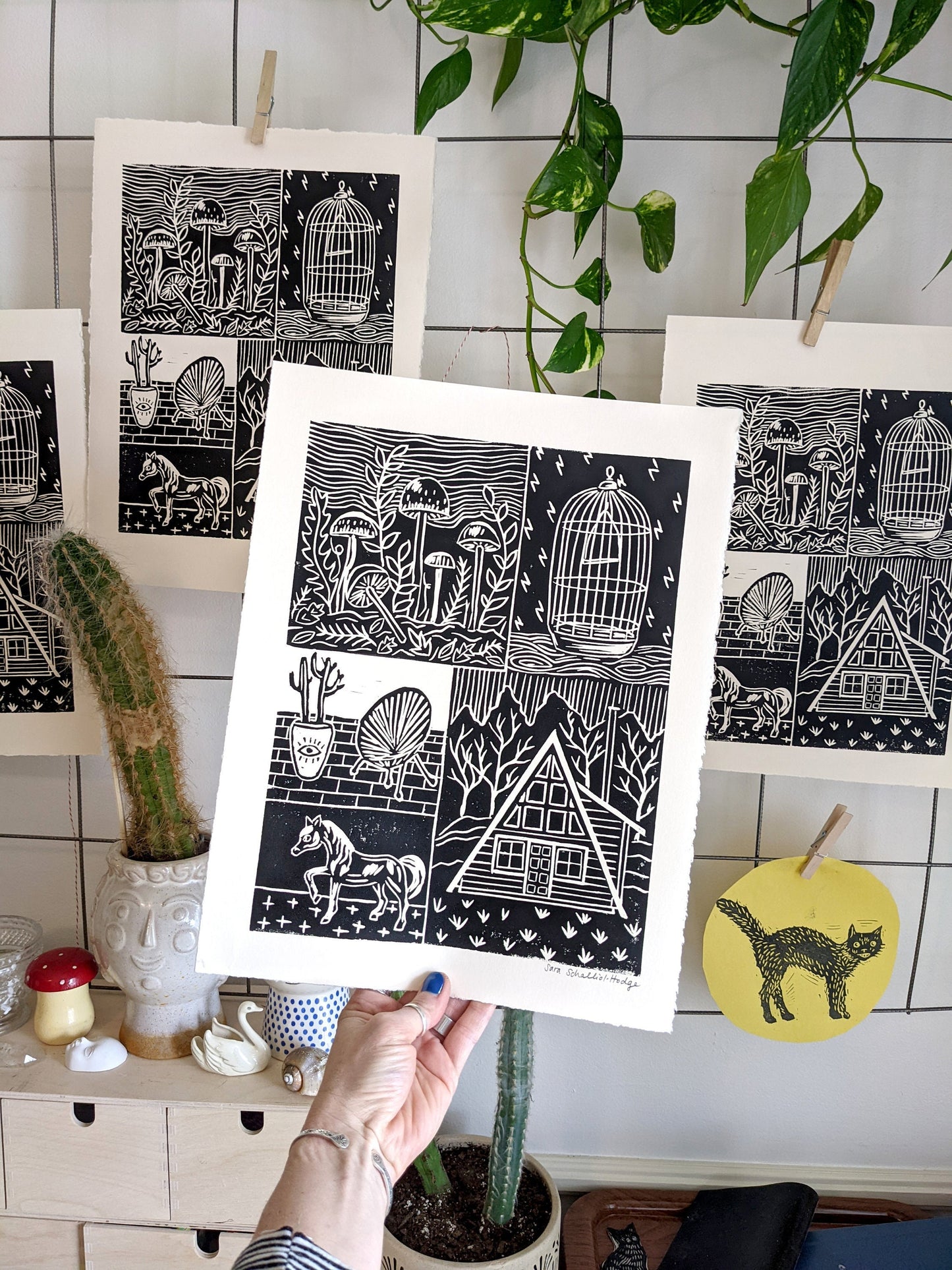 handprinted blockprint | imagined home 1