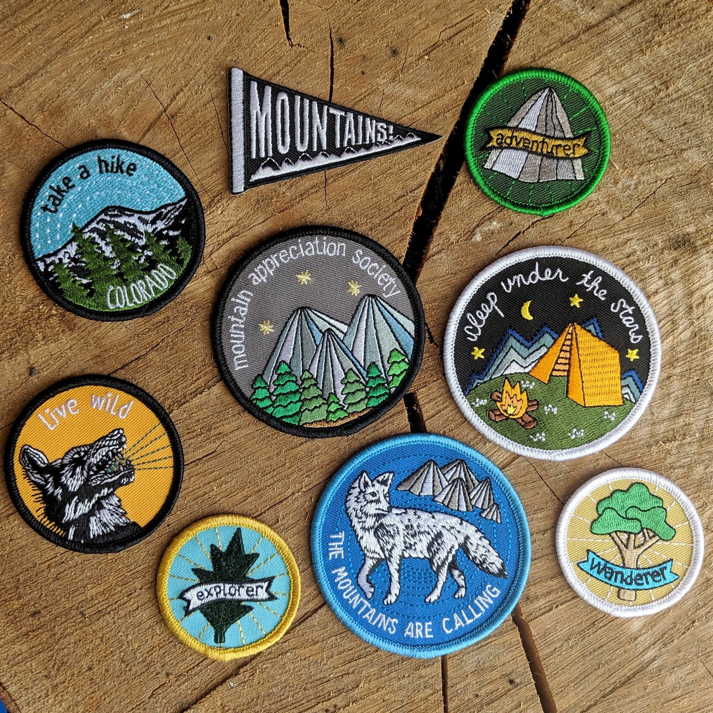 iron-on patch | sleep under the stars - camping 3" round