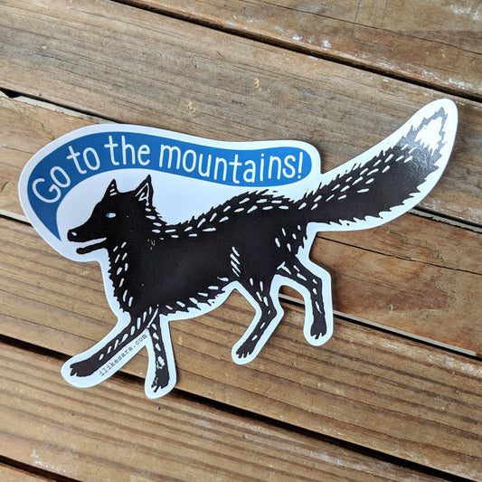 sticker | go to the mountains fox