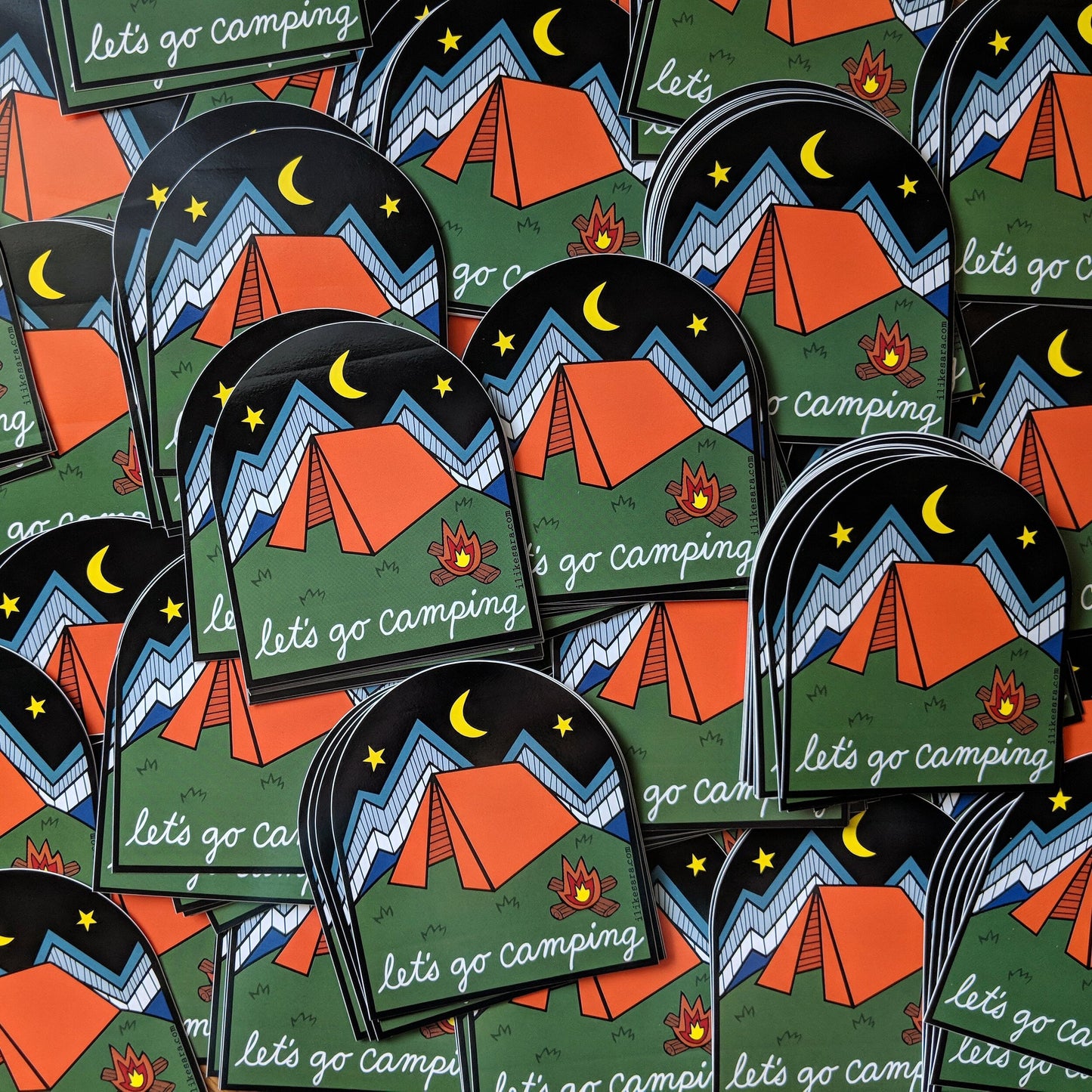 sticker | let's go camping - waterproof uv-resistant vinyl nature decal