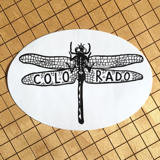 sticker | colorado dragonfly - waterproof uv-resistant vinyl state insect decal
