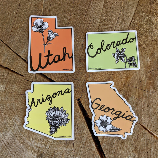 sticker | colorado state columbine - waterproof uv-resistant vinyl state flower decal