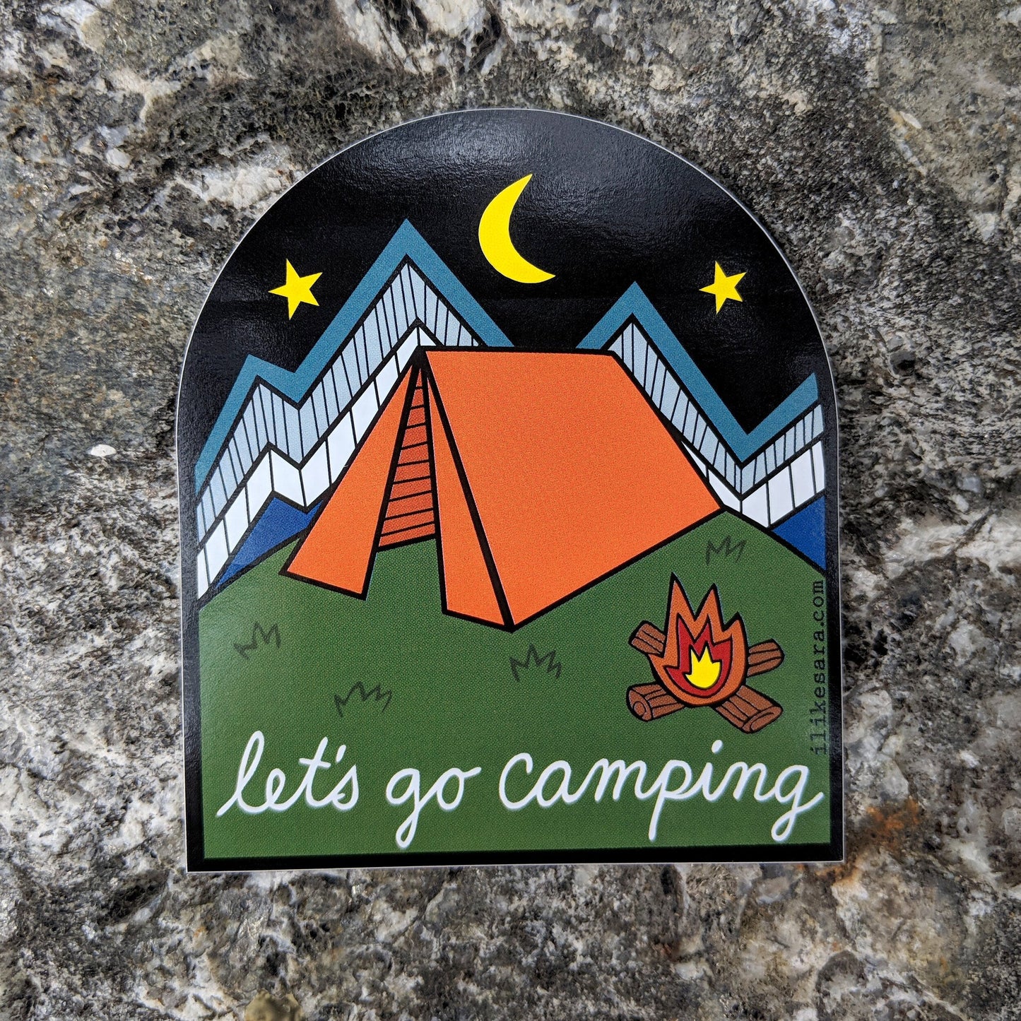 sticker | let's go camping - waterproof uv-resistant vinyl nature decal